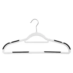 Honey Can Do White & Black Rubber Grip No-Slip Plastic Hangers, 50ct.