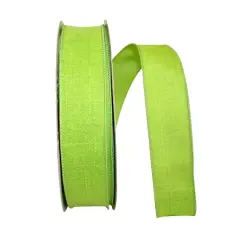 Reliant 1.5" x 50yd. Linen Wired Ribbon Lime