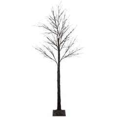 6ft. Pre-Lit Brown Twig Christmas Tree, Warm White LED Lights