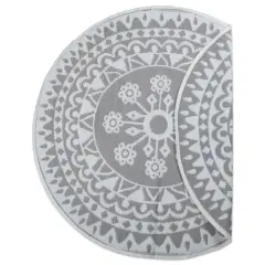 DII&reg; Round Gray Floral Outdoor Rug, 5ft.