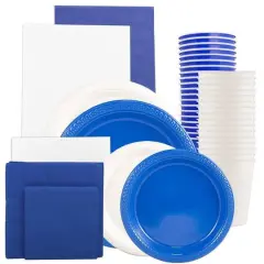 JAM Paper Party Tableware Assortment Grad Pack Blue/White