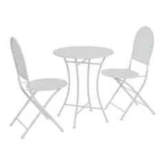Hello Honey&reg; Metal Cane Outdoor Bistro Patio Set White