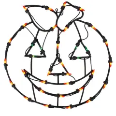 14" Lighted Jack-O-Lantern Halloween Double Sided Window Silhouette Decoration
