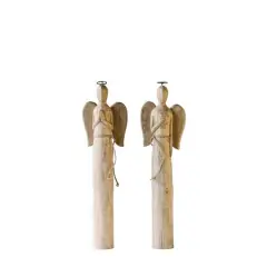 Hello Honey&reg; 24.25" Mango Wood Angel Set