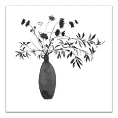 Monochromatic Floral II 30" x 30" Canvas Wall Art