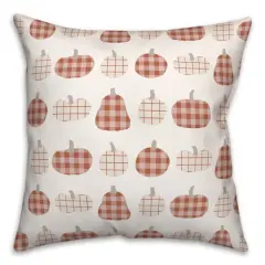 Patch Pumpkins Pattern Throw Pillow