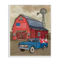 Stupell Industries Vintage Americana Barn Framed Giclee Art White