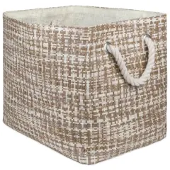 DII&reg; Large Tweed Rectangle Woven Paper Storage Bin Stone