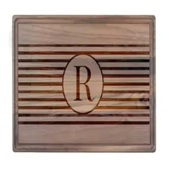 Stripe Monogram Walnut Cutting Board R