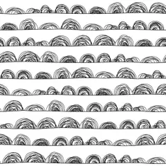 RoomMates Doodle Scallop Peel & Stick Wallpaper Black