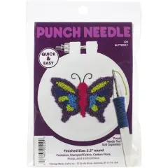 Design Works&trade; Round-Butterfly Punch Needle Kit