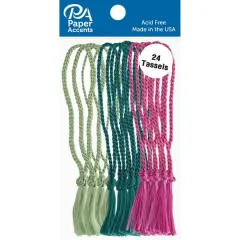 PA Paper&trade; Accents Lime, Teal, & Fuchsia Tassels, 24ct.