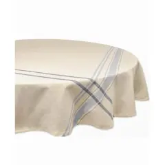DII&reg; 70" Round Nautical Blue French Stripe Tablecloth