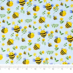 SINGER Smiley Bees Cotton Fabric