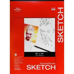 Pro Art&reg; Taped Sketch Paper Pad, 18'' x 24'', 30 Sheets