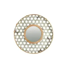 Hello Honey&reg; 23" Silver Metal & Wood Wall Mirror