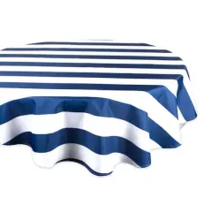 DII&reg; 60" Nautical Blue Cabana Stripe Outdoor Tablecloth