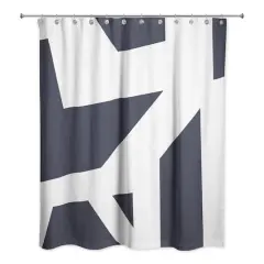 Geo Blocks Shower Curtain Navy