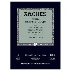 Arches&reg; 110lb. White Drawing Pad, 9" x 12"