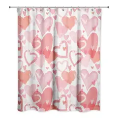 Heart Cluster Pattern 71" x 74" Shower Curtain
