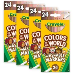 Crayola&reg; Colors of the World Fine Line Markers, 4 Packs of 24