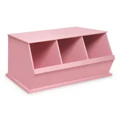 Badger Basket 3 Bin Stackable Storage Cubby Pink