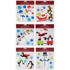 Double-Sided Christmas Gel Window Clings, 6ct.