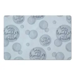 Troubles Into Bubbles Floor Mat Blue
