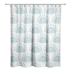 Sun Pattern Shower Curtain Blue