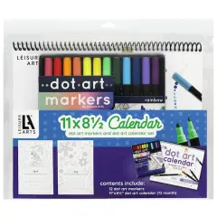 Leisure Arts&reg; Dot Art 8.5'' x 11'' Calendar with Markers Set