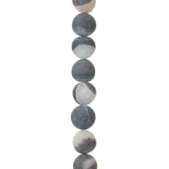 Gray Agate Round Beads, 12mm by Bead Landing&trade;