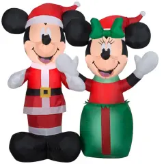 4ft. Airblown&reg; Inflatable Disney Santa Mickey & Minnie Scene