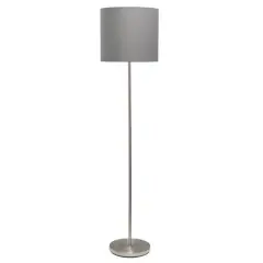 Simple Designs 57" Brushed Nickel Drum Shade Floor Lamp Brushed Nickel and Gray