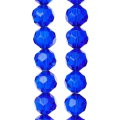 Sapphire Glass Faceted Round Beads, 14mm by Bead Landing&trade;