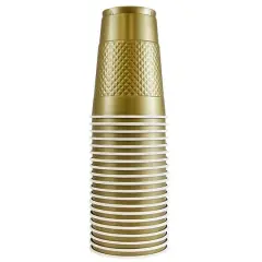 JAM Paper 16oz. Plastic Party Cups, 20ct. Gold