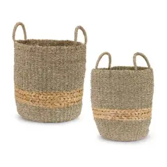 Seagrass Basket Set, 13" & 14.75"