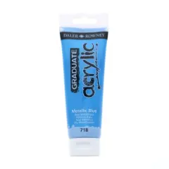 Daler-Rowney&reg; Graduate Acrylic Paint, 120mL 718 Metallic Blue