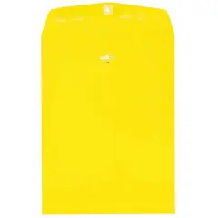 JAM Paper 9" x 12" Clasp Closure Colored Envelopes, 25ct. Yellow