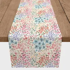 Colorful Blooms Twill Table Runner