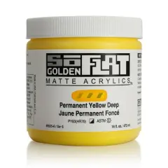 Golden&reg; SoFlat Matte Acrylic Paint, 16oz. Permanent Yellow Deep