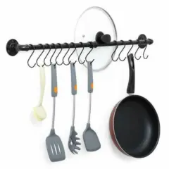 NEX&trade; Black Industrial Wall Mounted Metal Hanging Pot Rack