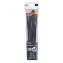 Royal & Langnickel&reg; Essentials&trade; Acrylic Gold Taklon 5 Piece Brush Set