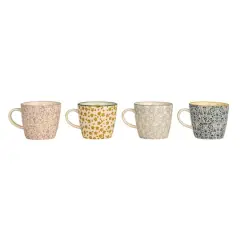 Hello Honey&reg; 5" Flower Print Stoneware Mug Set