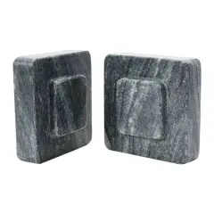 Hello Honey&reg; Square Marble Bookends Set Black