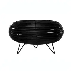 6" Black Plastic Planter with Metal Feet