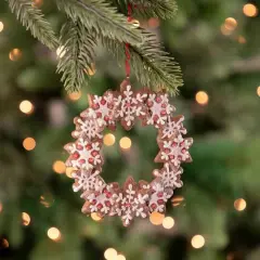 5" Gingerbread Snowflake Wreath Ornament