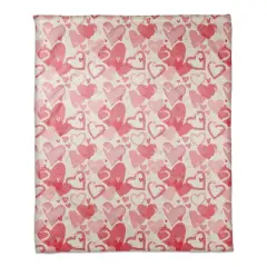 Heart Cluster Pattern 50" x 60" Coral Fleece Blanket