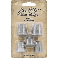Idea-Ology Metal Thimbles 5/Pkg-Mixed Sizes