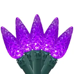 70ct. LED Faceted C6 Christmas String Lights Purple