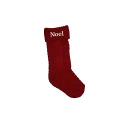18" Noel Serif Stocking Red